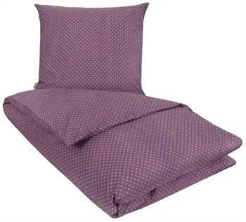 Billede af Dobbeltdyne sengetøj 200x220 cm - Olga lilla - Prikket sengetøj - 100% Bomuld - Nordstrand Home dobbelt dynebetræk hos Shopdyner.dk